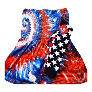 Target Patriotic Set Strapless Tie Dye Top and Knee-High Socks